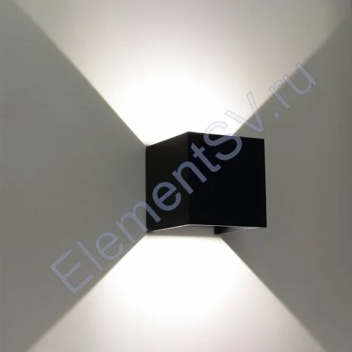 Светильник настенный светодиодный JH-BD-B08 DHL30 (220V, 2х3W, черный корпус, IP65, warm white) - фото.