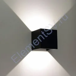 Светильник настенный светодиодный JH-BD-B08 DHL30 (220V, 2х3W, черный корпус, IP65, warm white)