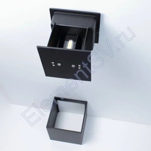 Светильник настенный светодиодный JH-BD-B08 DHL30 (220V, 2х3W, черный корпус, IP65, warm white) - фото 8.