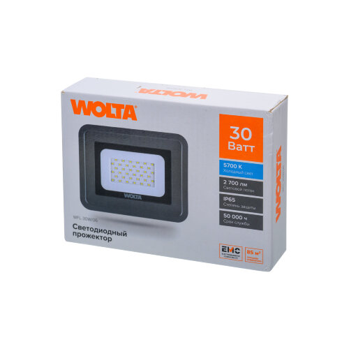 Светодиодный прожектор WOLTA WFL-30W/06 30Вт 5700К IP65 - фото 4.