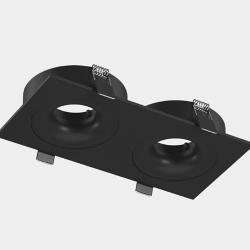 Корпус светильника потолочный встраиваемый  наклонно-поворотный, COMBO-2S2-BL, Черный, IP20, COMBO-2S2-BL 004159