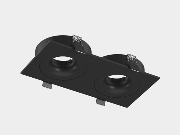 'Корпус светильника потолочный встраиваемый  наклонно-поворотный, COMBO-2S2-BL, Черный, IP20, COMBO-2S2-BL. Фото 2