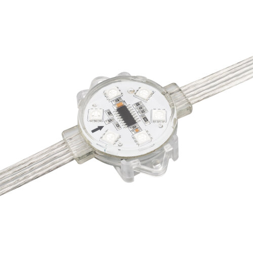 Модуль управляемый VISOR-DMX-5060-6-24V RGB 120deg (D40x12mm, 1.5W, IP68) (Arlight, Пластик, 3 года) - фото 3