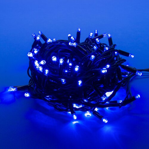 ULD-S1000-120-DBA BLUE IP67 Гирлянда светодиодная с контроллером, 10м, 120 светодиодов, Синий свет, Провод черный - фото 1