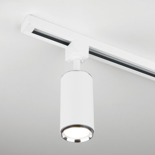 Трековый светильник для однофазного шинопровода Svit GU10 Белый/хром - Фото 3