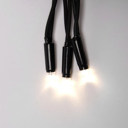 ULD-B3010-200/TBK WARM WHITE IP67 Бахрома светодиодная с эффектом мерцания, 3м. Соединяемая. 200 светодиодов. Теплый белый свет. Провод черный. - фото