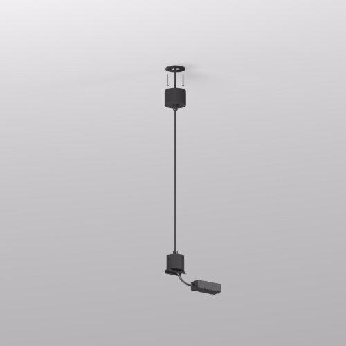 TR2124-BK Подвод питания для подвесного монтажа трека SMART BASE, АС 220-240V, IP20, 5м, черный, алюминий. Фото 4