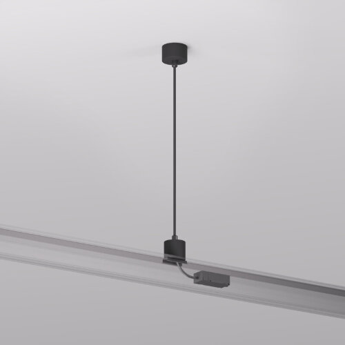 TR2124-BK Подвод питания для подвесного монтажа трека SMART BASE, АС 220-240V, IP20, 5м, черный, алюминий. Фото 2