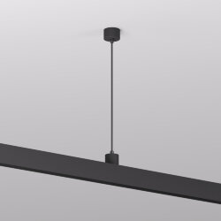 Подвод питания для подвесного монтажа трека SMART BASE, АС 220-240V, IP20, 5м, черный, алюминий, Denkirs TR2124-BK