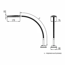 Армата 045-04 станочный (LED, 6Вт 4000К 12-36В, на основании,IP68, гибкая стойка 545 мм), черный