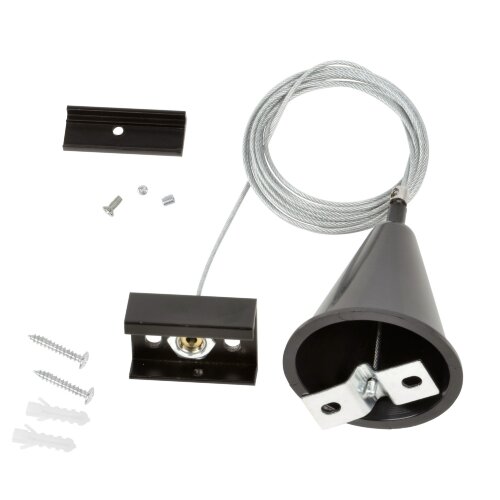 UFB-H41 BLACK 1 POLYBAG Набор для подвесного монтажа трехфазных шинопроводов, Цвет черный. - фото 1