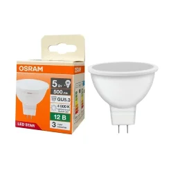 Лампа светодиодная MR16 5W/4000K (=50W) 110° 12V GU5.3 | LED STAR 3Y | - OSRAM