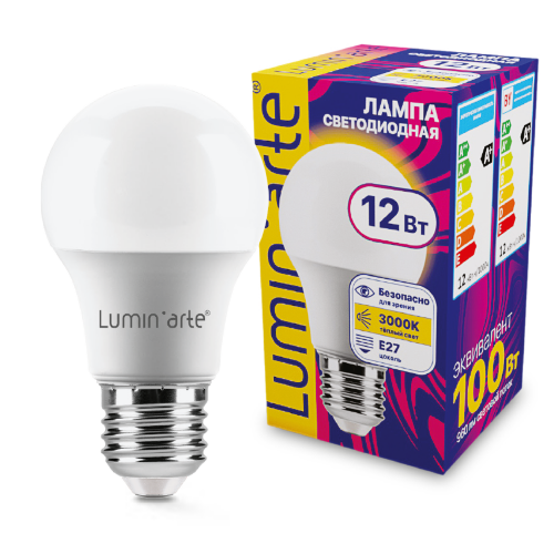 Светодиодная лампа Luminarte LSTD-A60-12W3KE27 12Вт 3000K E27 - фото.