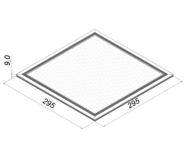 Светодиодная панель 295x295x10мм 24 Ватт с серой рамкой 6000К с Бап-1 - фото 2