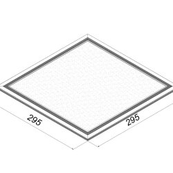 Светодиодная панель 295x295x10мм 24 Ватт с серой рамкой 6000К с Бап-1