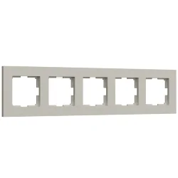 W0052917/ Рамка на 5 постов Slab (дымчатый софт) W0052917