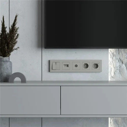 W0052917/ Рамка на 5 постов Slab (дымчатый софт) W0052917 - фото 3