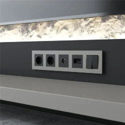 W0052917/ Рамка на 5 постов Slab (дымчатый софт) W0052917