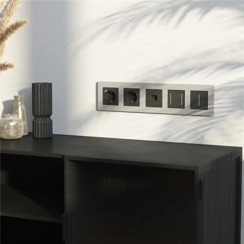 W0052917/ Рамка на 5 постов Slab (дымчатый софт) W0052917 - фото 4