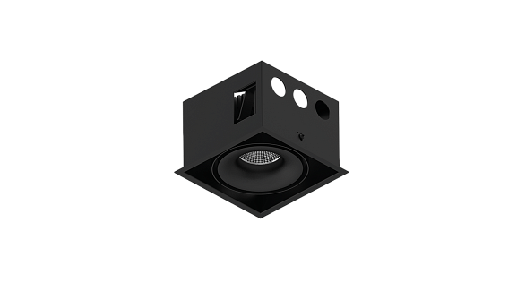 Корпус светильника потолочный встраиваемый  поворотный, Черный, IP20, COMBO-CRD1-BL. Фото 2