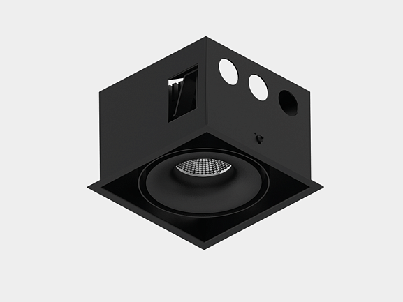 'Корпус светильника потолочный встраиваемый  поворотный, Черный, IP20, COMBO-CRD1-BL. Фото 2