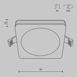 Встраиваемый светильник Фантом / Phanton 12 Вт 3000 К 120° (Белый) DL303-L12W