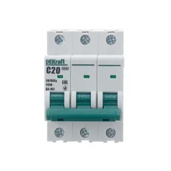 Выключатель автоматический модульный 3п C 20А 6кА ВА-103 DEKraft 12306DEK