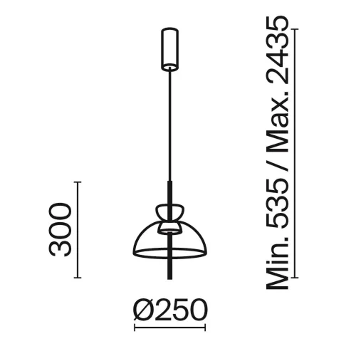 Подвесной светильник Bangkok 3000К 12Вт (Черный) - фото 3