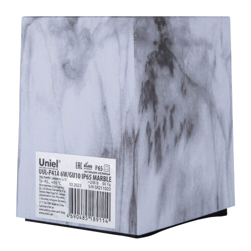 UUL-P41A 6W-GU10 IP65 MARBLE Светильник уличный, под лампу GU10, Архитектурный накладной, Цвет корпуса мрамор, TM Uniel - фото 12