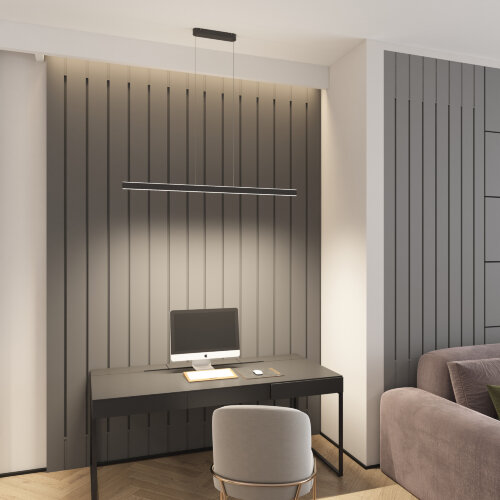 Светильник подвесной RAYLINE, 30 Вт, 3000–4000К, L1200?H1500 мм, металл, черный, свет вверх/вниз. Фото 7