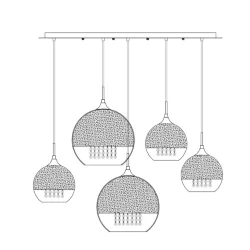 Подвесной светильник Fermi E27x5 (Золото)