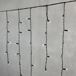 Гирлянда Бахрома с Колпачком 3,2 x 0,9 м Белая 220В, 168 LED, Провод Черный ПВХ, IP65