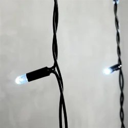 Гирлянда Бахрома с Колпачком 3,2 x 0,9 м Белая 220В, 168 LED, Провод Черный ПВХ, IP65