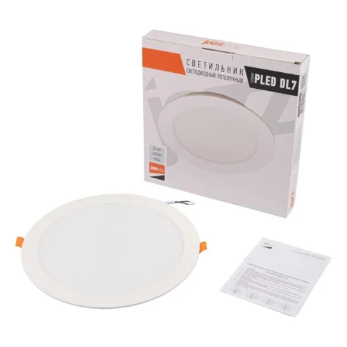 Светильник светодиодный PLED DL7 WH Downlight 24Вт 4000К 220х26мм IP54 ДВО встраив. Pro JazzWay 5042568 - фото 4