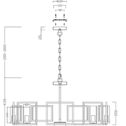 Подвесной светильник Боуи / Bowi E14х8 (Золото) H009PL-08G