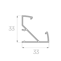 Профиль угловой алюминиевый LC-LPU-3333-2 Anod
