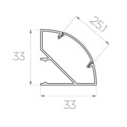 Профиль угловой алюминиевый LC-LPU-3333-2 Anod