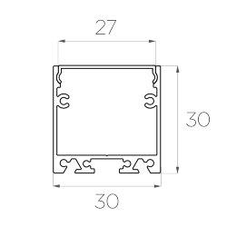 Профиль накладной алюминиевый LC-LP-3030-2 Anod