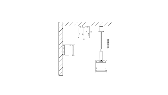 Подвесной/накладной алюминиевый профиль Design LED LS3535, 2500 мм, анодированный, LS.3535-R. Фото 2