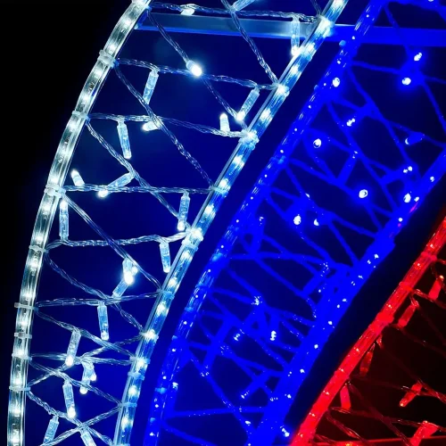 Светодиодная Консоль «Звезда с Российским Флагом» 60 х 200 см, Триколор, 220В. Фото 3.