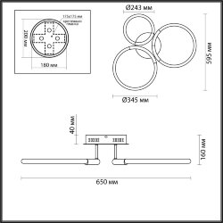 Люстра потолочная «LUMION» 6545/68CL, серия: LARA (крепление на планке) - -