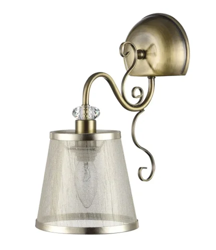 Серия из металла цвета античной бронзы. Арматура светильников Driana дополнена завитками на рожках и узогнутым декором в центральной части. Абажуры из полупрозрачной органзы выполнены в виде колокольчиков и обрамлены ободками из металла. (Бронза Антик) - 