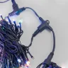 Комплект 3 Разноцветных Нити по 20м с Мерцанием Белого Диода, 600 LED, Провод Черный Каучук 2,3мм, IP54. Фото 2.