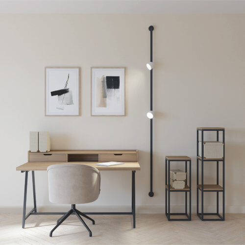 DK5542-WH+BK Поворотный светильник для трека-ремня Belty, серия Spot, со светодиодом, D100*H107мм, 48V DC, 12W, RA90, 120°, 4000K, IP20, белый с черным, алюминий. Фото 6