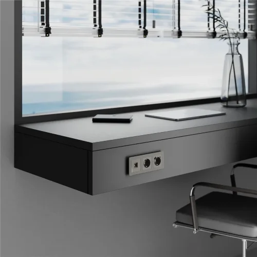 Розетка Ethernet RJ-45 (графит акрил) W1181044 - фото 2