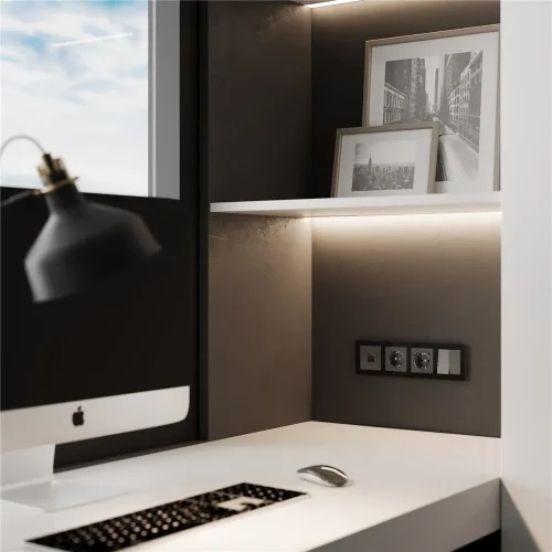 Розетка Ethernet RJ-45 (графит акрил) W1181044 - фото 3