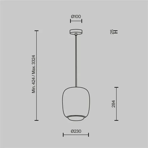 Подвесной светильник Brio 3000К 12Вт (Серый) - фото 7