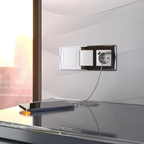 Сенсорный выключатель одноклавишный с подсветкой (белый) W4512001 - фото 5