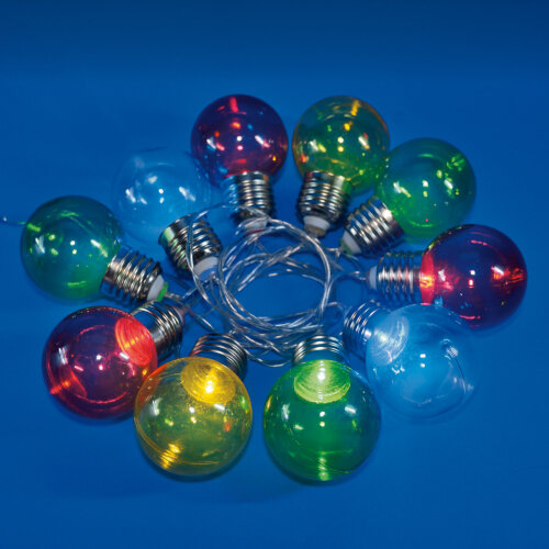 ULD-S1800-010-STB-3AA MULTI IP20 BULBS Гирлянда светодиодная Лампочки, на батарейках 3AA не в-к, 1.8м, 10 светодиодов, Разноцветный свет, Провод прозрачный, TM Uniel - фото 1