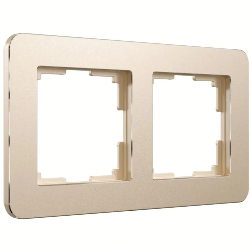 Рамка из металла на 2 поста Platinum шампань W0022611 - фото